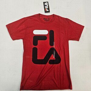NWT Fila Men's Logo Front Casual Red Tshirt in Small